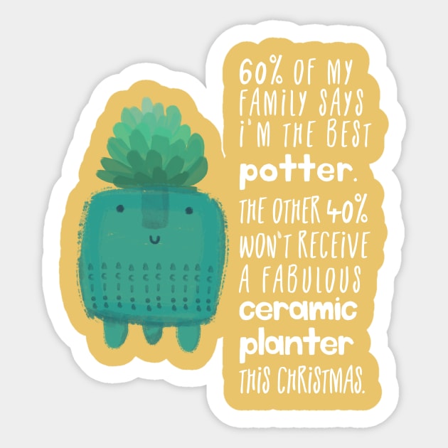 Handmade Ceramic Planter Sticker by Teequeque